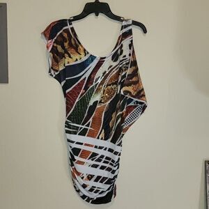 O'lala Rhinestone Blouse with tank/shoulder Geometric Top.